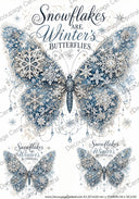 A3 Snowflakes are Winter's Butterflies Rice Paper DC5230