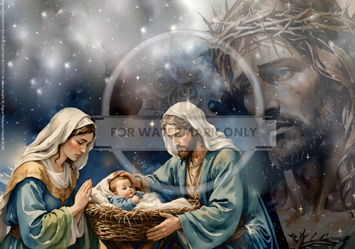 A4 The Nativity Rice Paper DC540