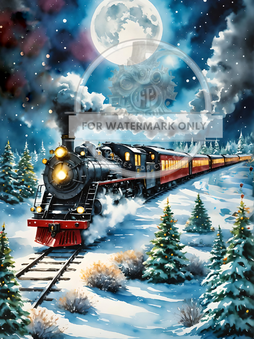 A4 The Christmas Express Train Rice Paper DC543