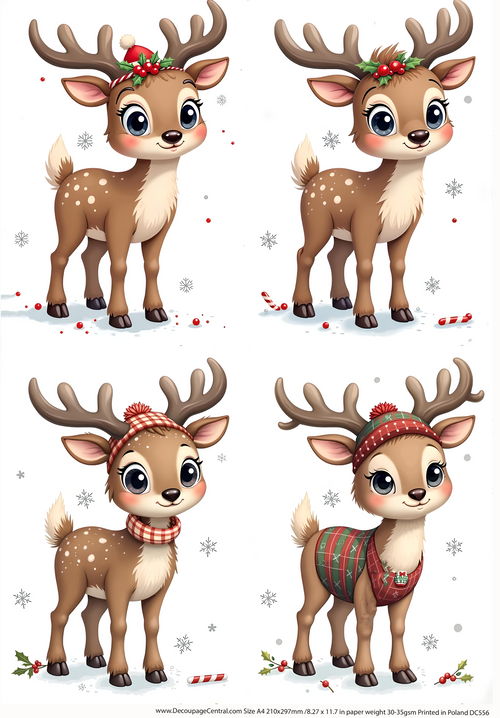 A4 Christmas Reindeer Paper DC556