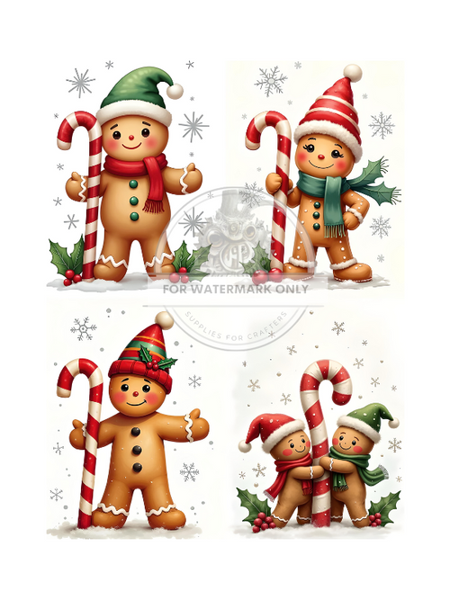 A4 Christmas Ginger Dudes Paper DC557