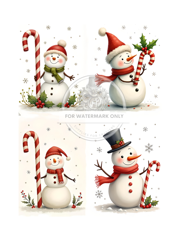 A4 Christmas Snowmen Paper DC558