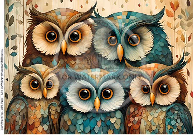 A4 Owl Family Photo DC590