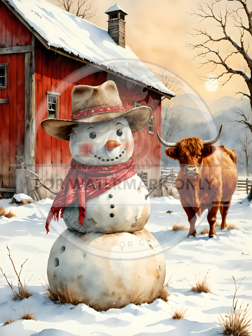 A4 Cowboy Snowman Rice Paper DC591