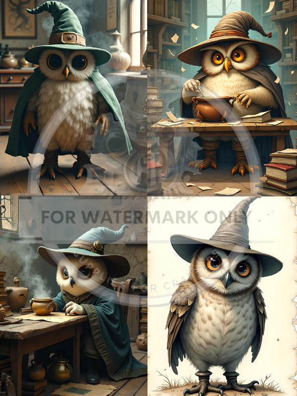 A4 Wizard Owl Rice Paper DC592