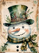 A4 Snowman Closeup Rice Paper DC832