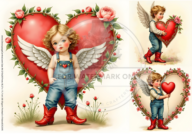 A4 Country Cupid for Valentines Multi Paper DC595