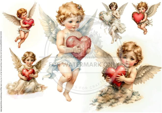 A4 Modern Cupid Valentine Paper DC596