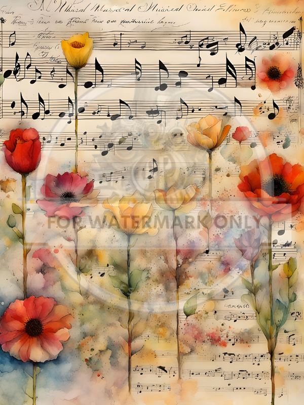 A4 Flower Melody Rice Paper DC601