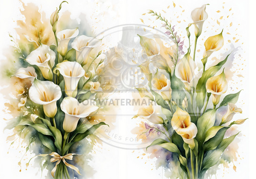 A4 Easter Lily Duo Rice Paper DC610