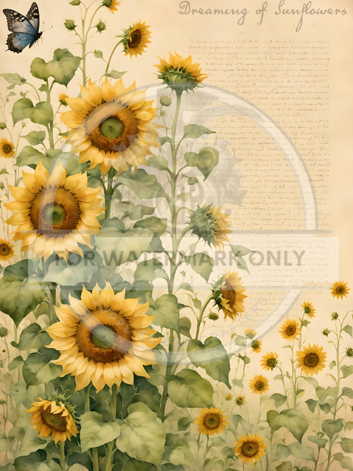 A4 Sunflower Dreamin Rice Paper DC641