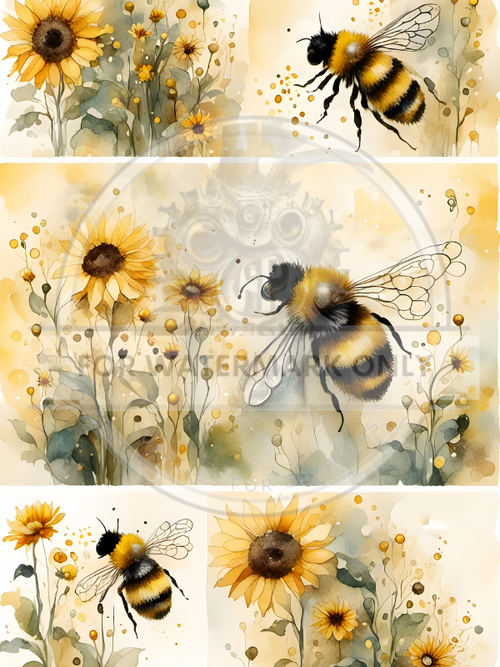 A4 Bee Scene Rice Paper DC651