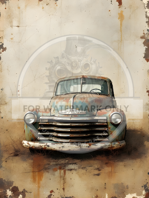 A4  Patina Truck  Rice Paper DC658