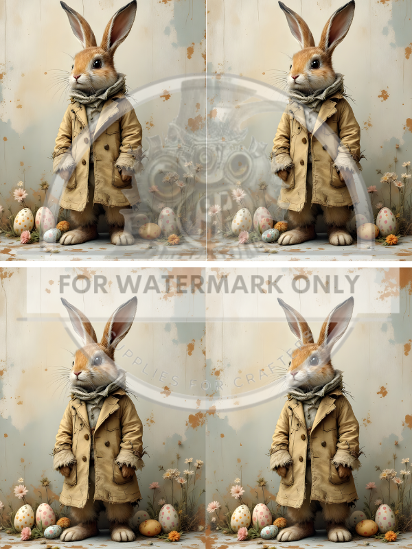 A4 Rock Star  Bunny QUAD  Rice Paper DC662