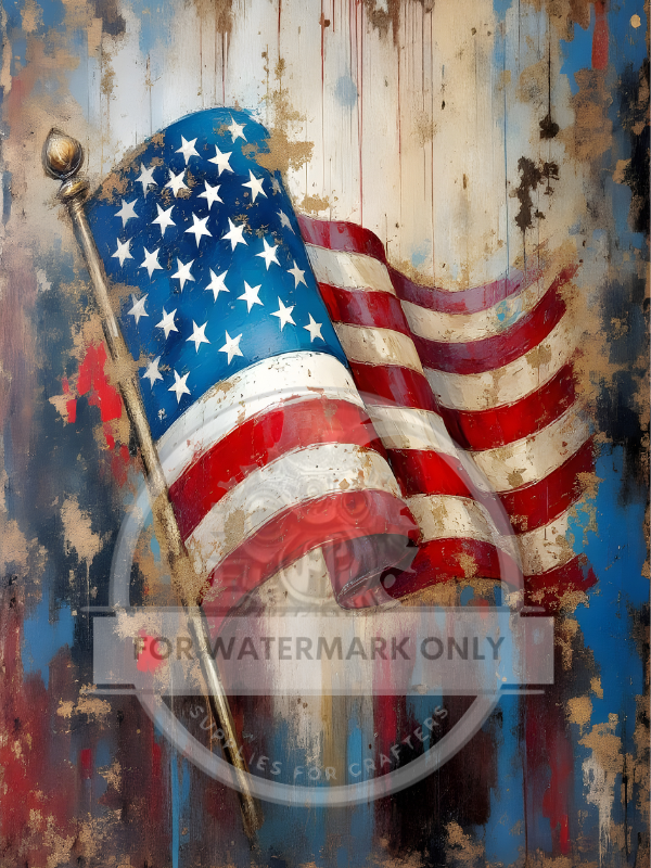 DIGITAL IMAGE: Flag on Beadboard