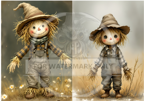 A4 Scarecrow Cuties Duo Rice Paper DC758