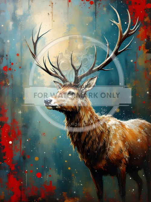 A4 Stag on Patina Rice Paper DC809