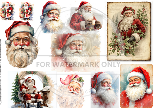A4 DC841 Classic Santa Collection Rice Paper