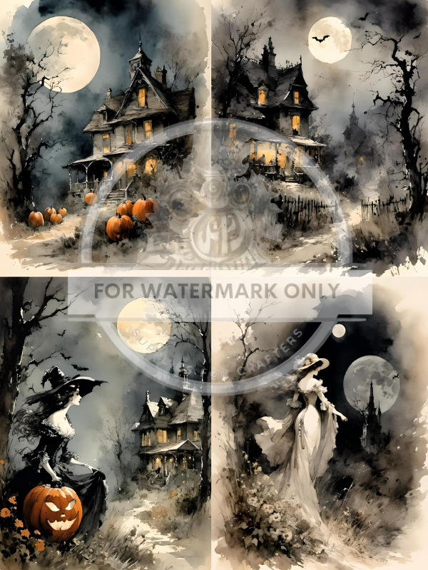 A4 Haunted Manor Nights Rice Paper DC862