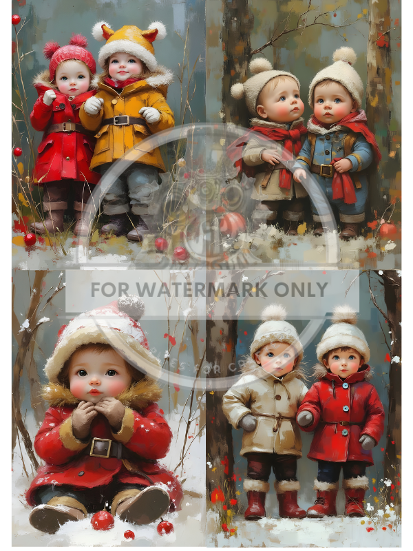 A4 Snow Day Cuties Quad Paper DC874