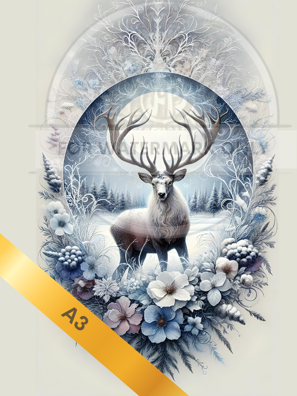 A3 Grand Winter Stag  Rice Paper DC5055