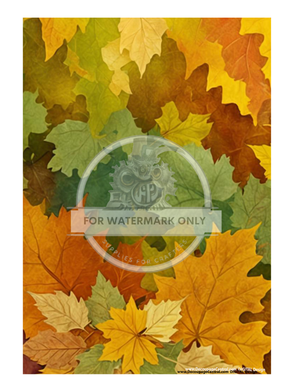 DIGITAL IMAGE:  Autumn Leaves Background Instant Download