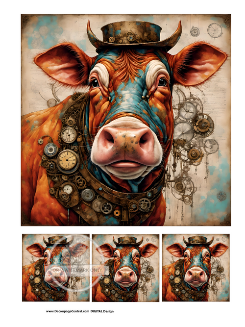 DIGITAL IMAGE: Battle Cow Instant Download