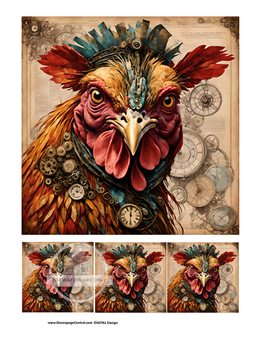 DIGITAL IMAGE: Battle Rooster Instant Download