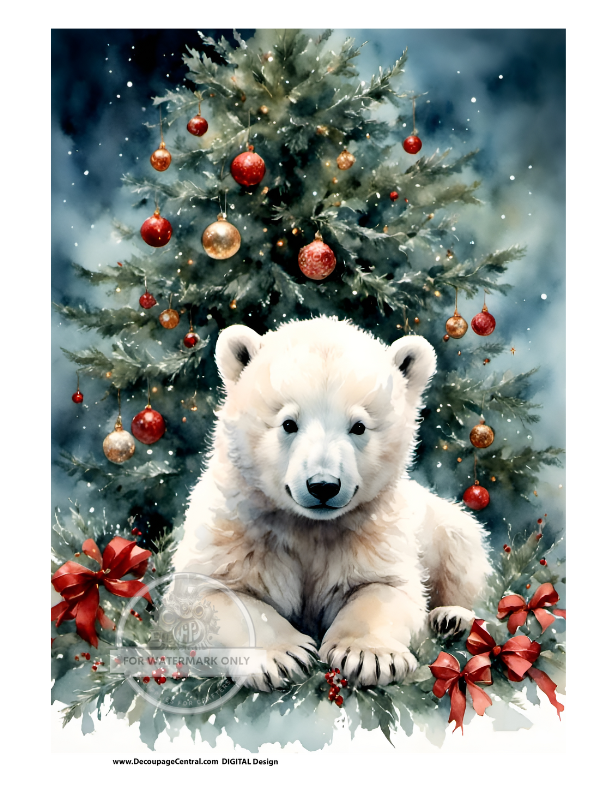 DIGITAL IMAGE: Bear and Tree Instant Download