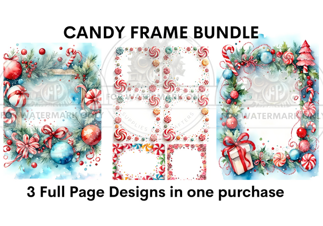 DIGITAL IMAGE:  Candy Frame 3 design BUNDLE