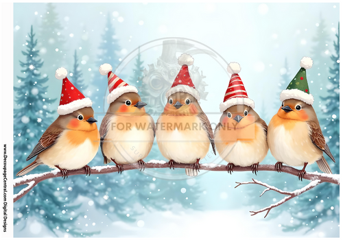 DIGITAL IMAGE:  Birds on a Branch Instant Download