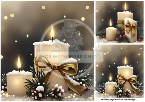 DIGITAL IMAGE: Christmas Candles Instant Download