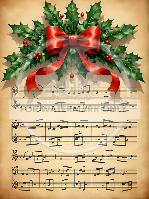 DIGITAL IMAGE:Music Poinsettia Instant Download