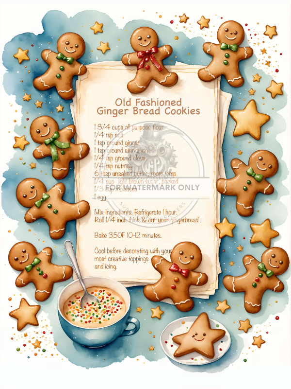 DIGITAL IMAGE:Cookie Recipe Instant Download