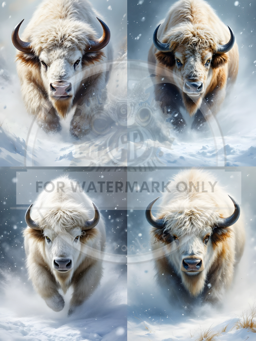 A4 Totonka White Buffalo Quad Rice Paper DC599