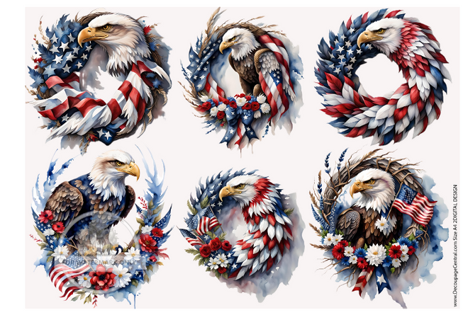DIGITAL IMAGE: Patriotic Wreath Instant Download