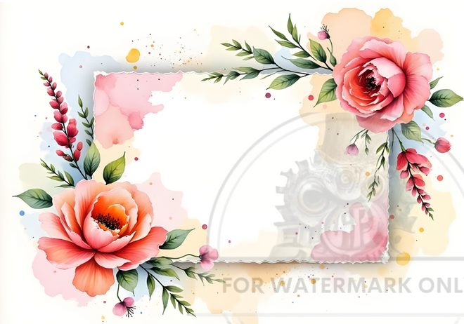 DIGITAL IMAGE: Floral  Frame