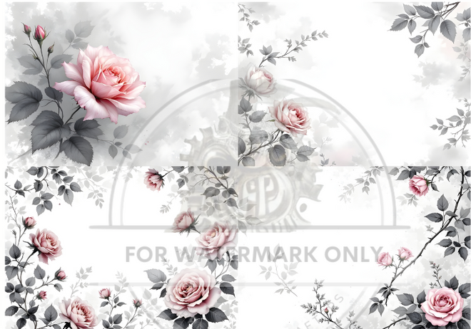 DIGITAL IMAGE: Floral Mystique Quad