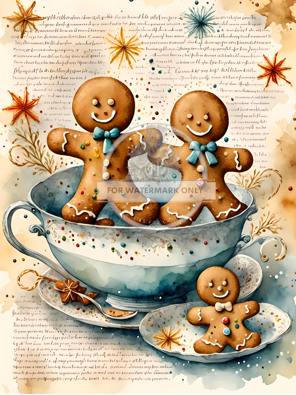 DIGITAL IMAGE: Gingerbread Family Instant Download