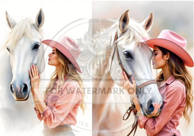 DIGITAL IMAGE: Girl and Her Horse