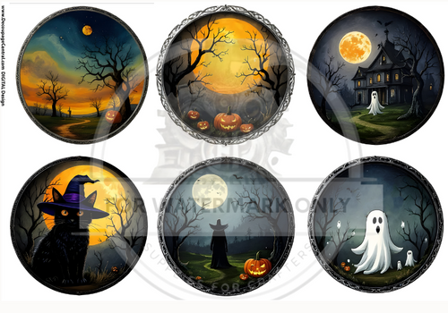 DIGITAL IMAGE: Digital Halloween Circles