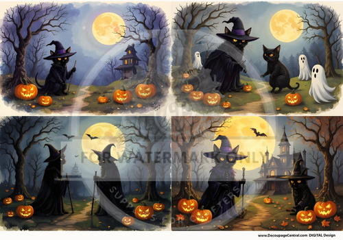 DIGITAL IMAGE: Digital Halloween Spooky Quad