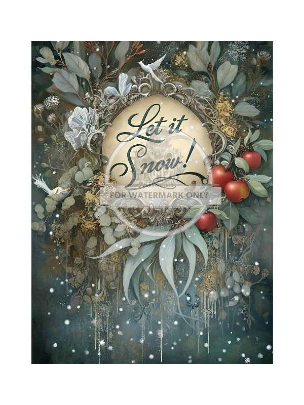 DIGITAL IMAGE: Let It Snow. Instant Download