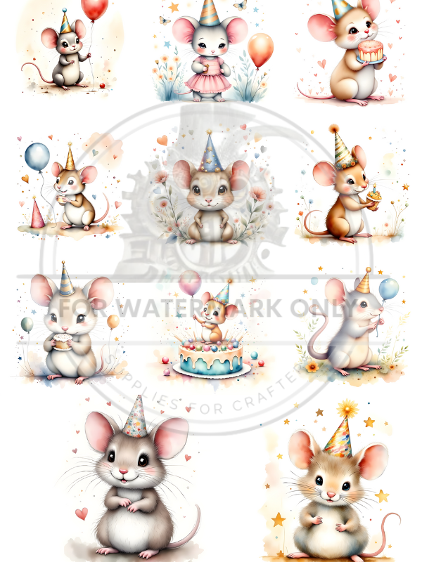 DIGITAL IMAGE: Little Mice Birthday