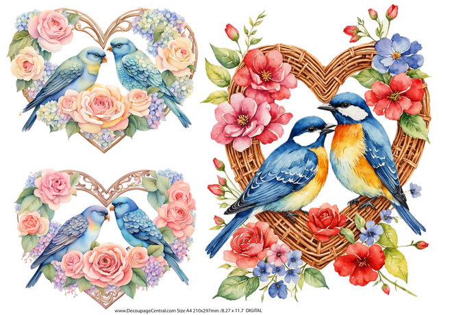 DIGITAL IMAGE:Love Birds Instant Download