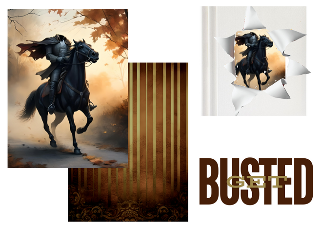 DIGITAL IMAGE SET : BUSTED Headless Set (2 pages including a main design/ background)