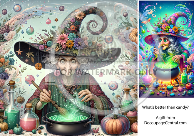 DIGITAL IMAGE: OCTOBER Freebie Technicolor Witches