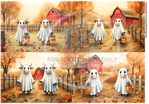 DIGITAL IMAGE: Boo Cows  Instant Download