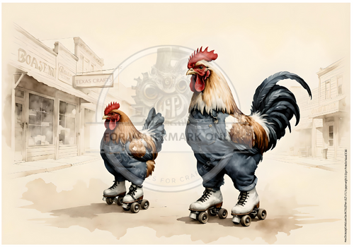 A4 Roller Rooster Rice Paper DC560