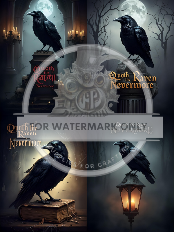 DIGITAL IMAGE: Quoth The Raven Quad Instant Download